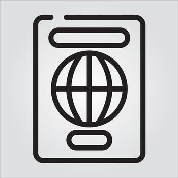Isolated Passport Outlined Icon Scalable Vector Graphics