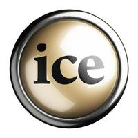 ice word on isolated button photo
