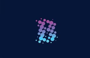 Diseño de icono de logotipo de letra del alfabeto de punto b. plantilla creativa para empresas y empresas en colores azul rosa vector