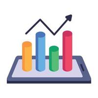 Flat icon of profit chart with high quality graphics vector