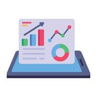 Flat icon of profit chart with high quality graphics vector
