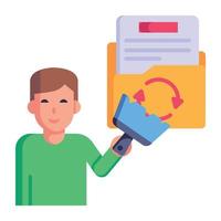 A well-designed flat icon of data cleaning vector