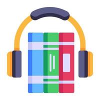 Creative flat icon of audiobooks, editable vector