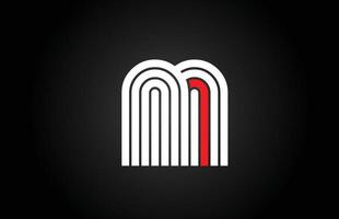 línea m icono del logotipo de la letra del alfabeto. plantilla de diseño creativo para empresas y negocios en blanco y negro vector