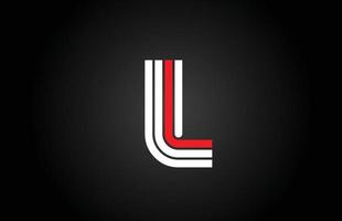 línea l icono del logotipo de la letra del alfabeto. plantilla de diseño creativo para empresas y negocios en blanco y negro vector