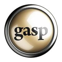 gasp word on isolated button photo