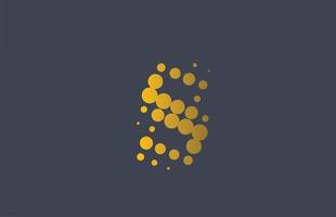 Diseño de icono de logotipo de letra del alfabeto s con puntos amarillos. plantilla creativa para empresas y negocios con puntos vector