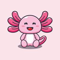 cute axolotl cartoon mascot character