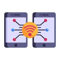 Connected devices, flat style icon of mobile connectivity vector