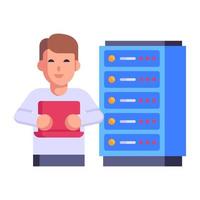 Download the premium flat icon of shared database vector