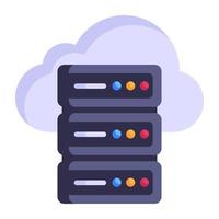 Download the premium flat icon of shared database vector
