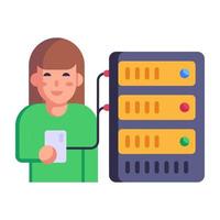 Download the premium flat icon of shared database vector