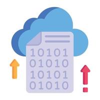 Mobile cloud, flat icon of binary storage vector