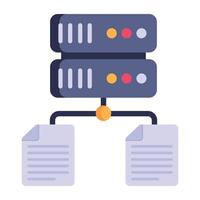 Modern flat style icon of server hosting, editable vector