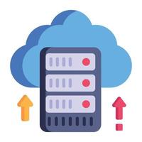 Modern flat style icon of server hosting, editable vector