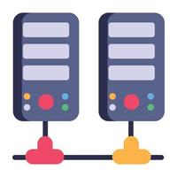 Modern flat style icon of server hosting, editable vector