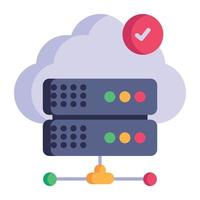 Modern flat style icon of server hosting, editable vector