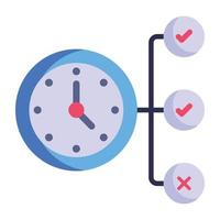 Time management, flat edible icon of timeline vector