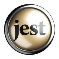 jest word on isolated button photo
