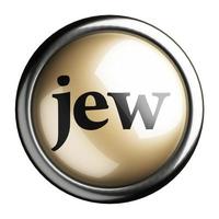 palabra judía en el botón aislado foto