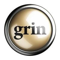 grin word on isolated button photo