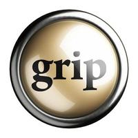 grip word on isolated button photo
