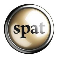 spat word on isolated button photo
