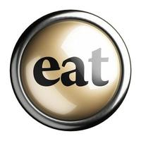 eat word on isolated button photo