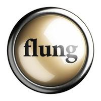 flung word on isolated button photo