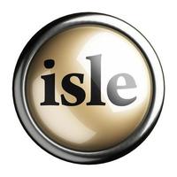 isle word on isolated button photo