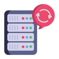 Modern flat style icon of server hosting, editable vector