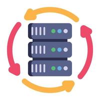 Modern flat style icon of server hosting, editable vector