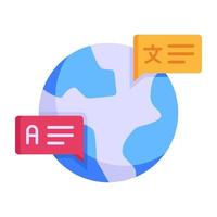 Global translation flat icon with high quality graphics vector