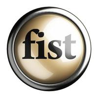 fist word on isolated button photo