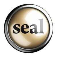 seal word on isolated button photo