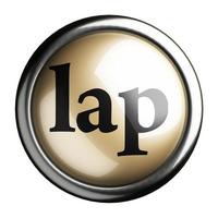 lap word on isolated button photo