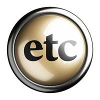 etc word on isolated button photo