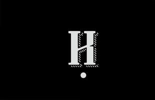 h logotipo de icono de letra del alfabeto en blanco y negro. diseño para negocio o empresa vector