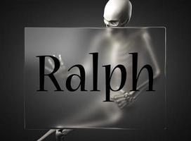 palabra de ralph sobre vidrio y esqueleto foto