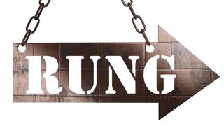 rung word on metal pointer photo