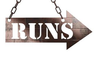 runs word on metal pointer photo