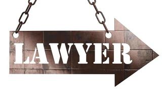 lawyer word on metal pointer photo