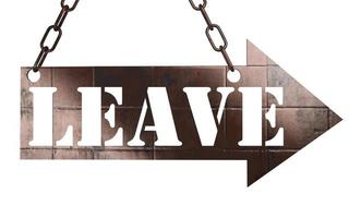 leave word on metal pointer photo