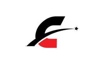 c rojo negro alfabeto letra logo icono diseño con swoosh y estrella. plantilla creativa para negocios y empresas. vector