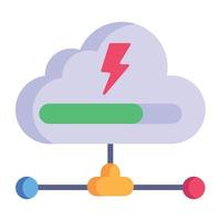 Grab this amazing flat style icon of cloud media vector