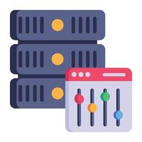 Modern flat style icon of server hosting, editable vector