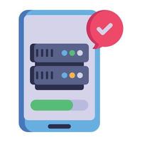 Modern flat style icon of server hosting, editable vector