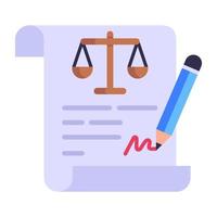 Balance scale, symbol of justice flat icon vector