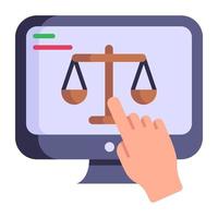 Balance scale, symbol of justice flat icon vector