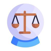 Balance scale, symbol of justice flat icon vector